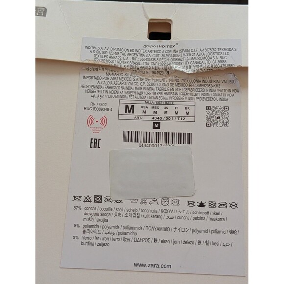 ZARA Bib Necklace Pearlescent Shell Waterfall Ecru Cream White Beach Coastal NEW - Picture 16 of 16